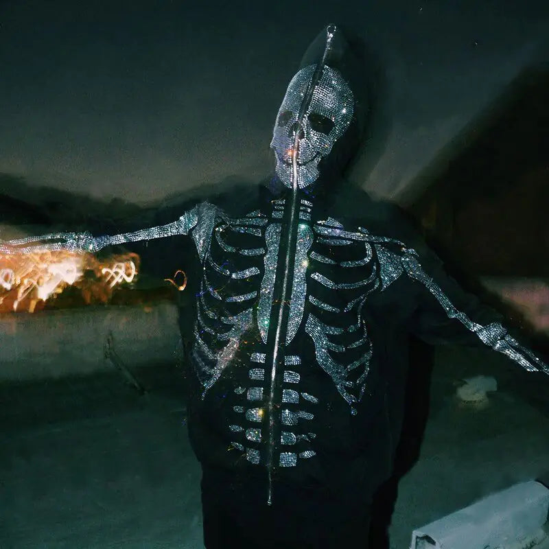 Rhinestone Skeleton Hoodie