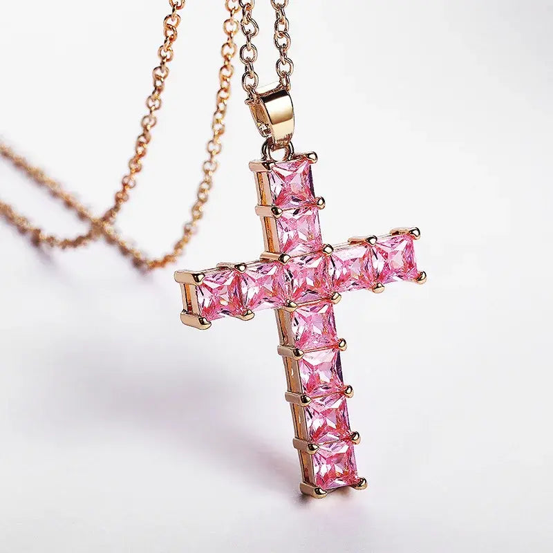 Rhinestone Cross Pendant Necklace