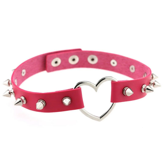 Studded Heart Choker