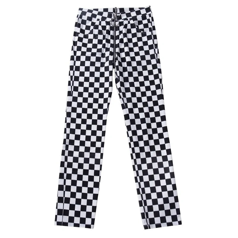 Checkered Backzip Pants
