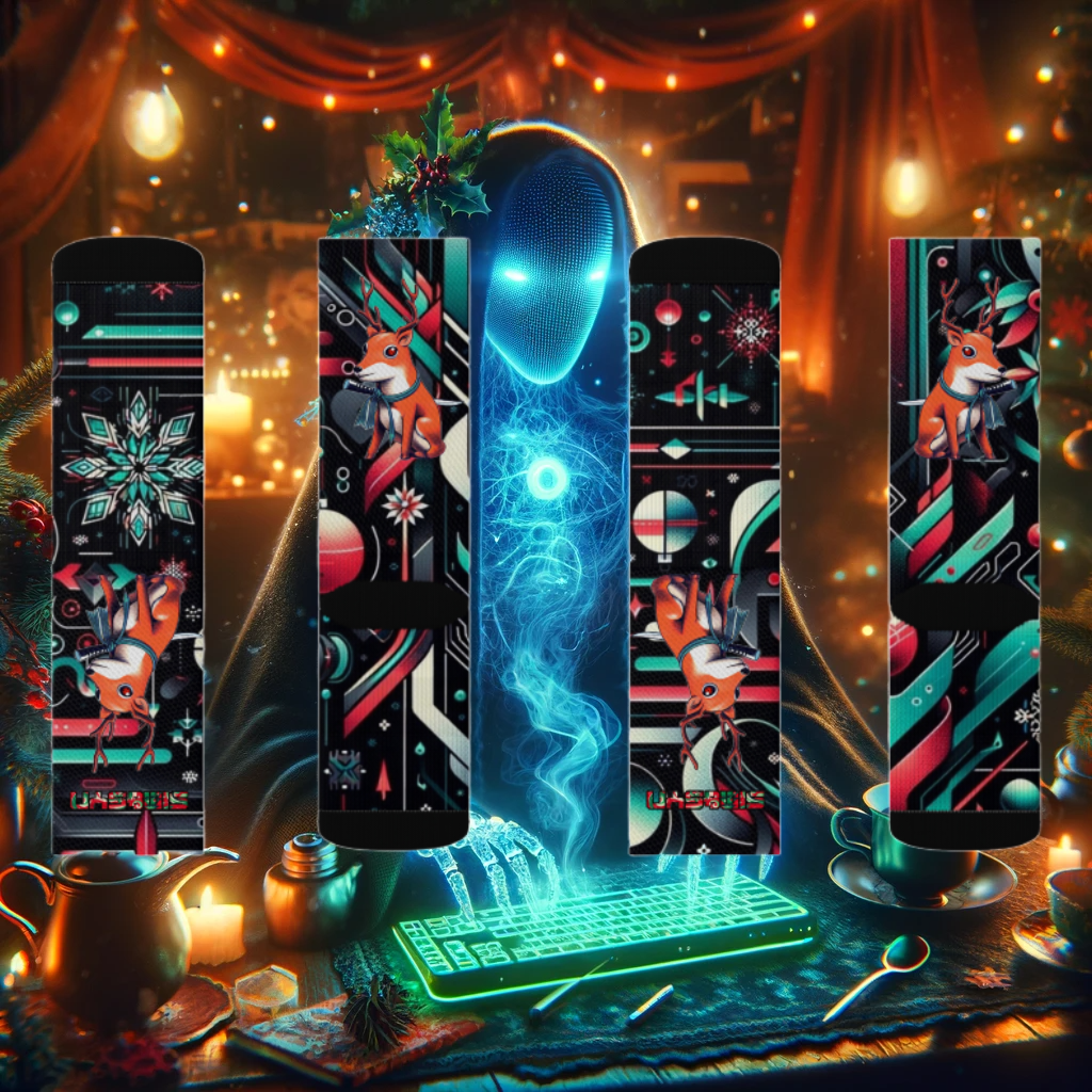 Red-Eyed Reindeer Christmas Socks