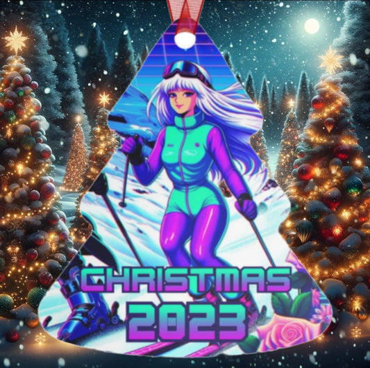 Retro Ski Adventure Ornament