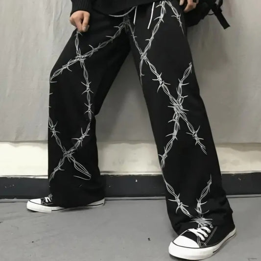Barbed Wire Print Pants