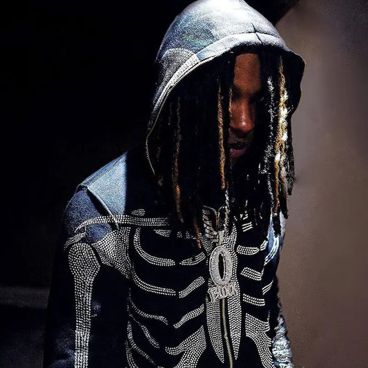 Rhinestone Skeleton Hoodie