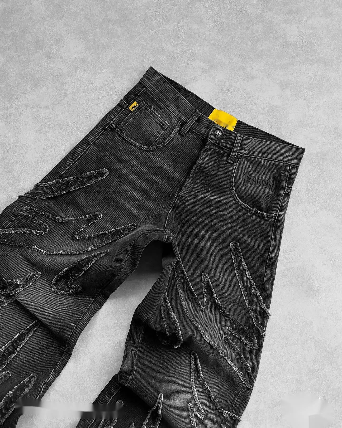 Black Flame Denim Jeans