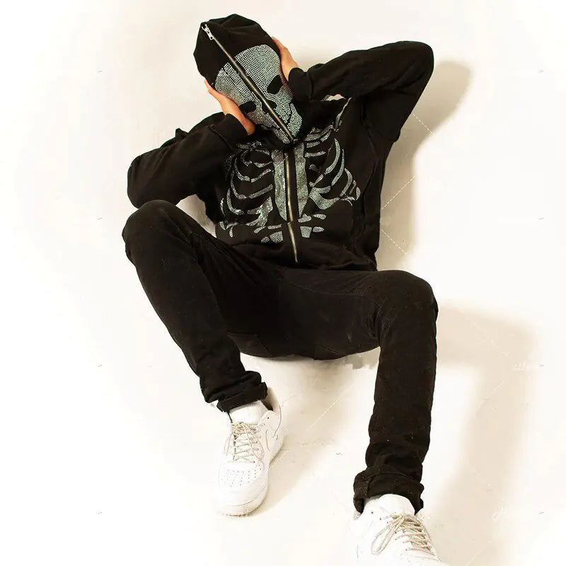 Rhinestone Skeleton Hoodie