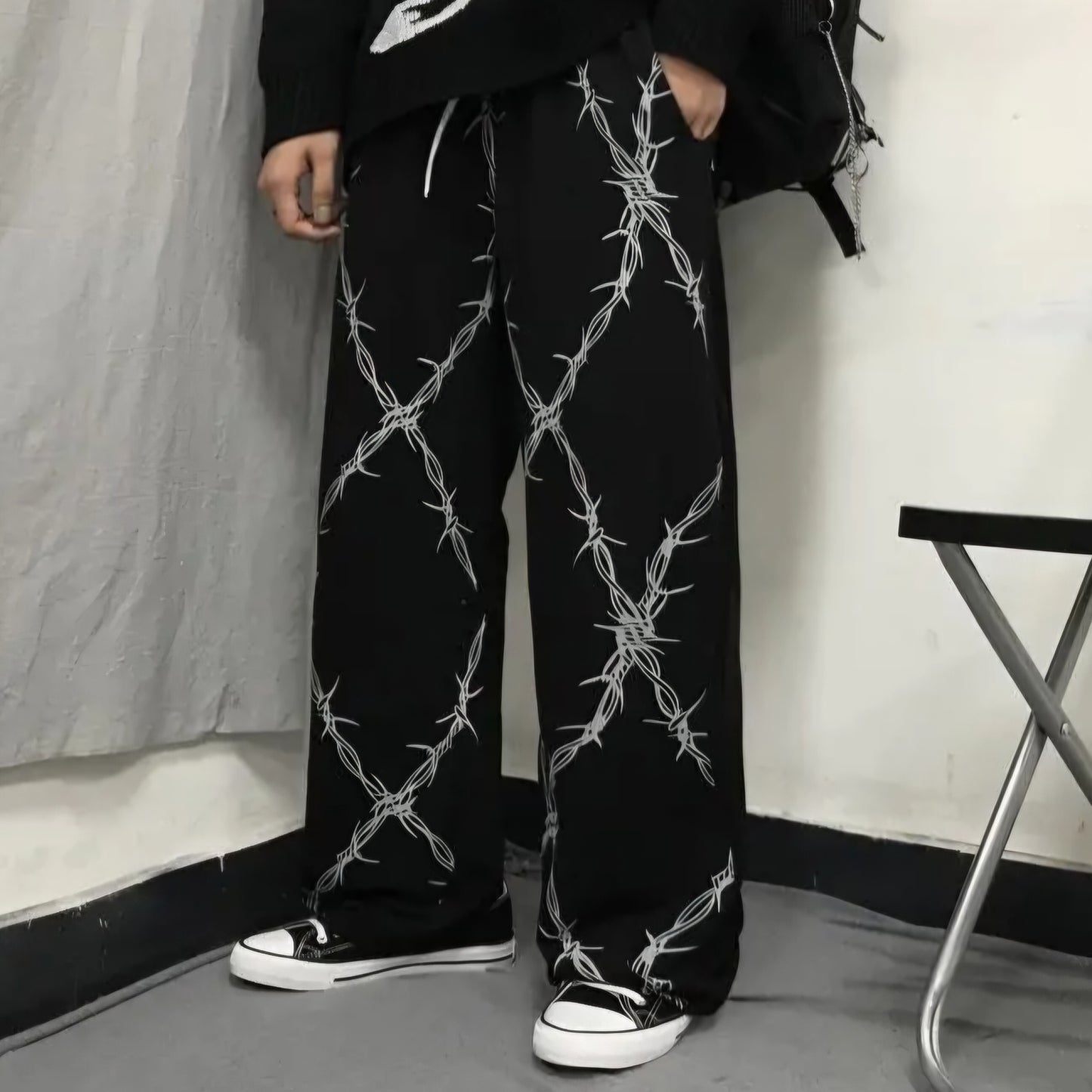 Barbed Wire Print Pants