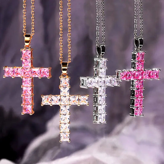 Rhinestone Cross Pendant Necklace