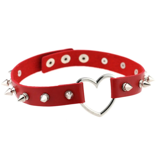 Studded Heart Choker