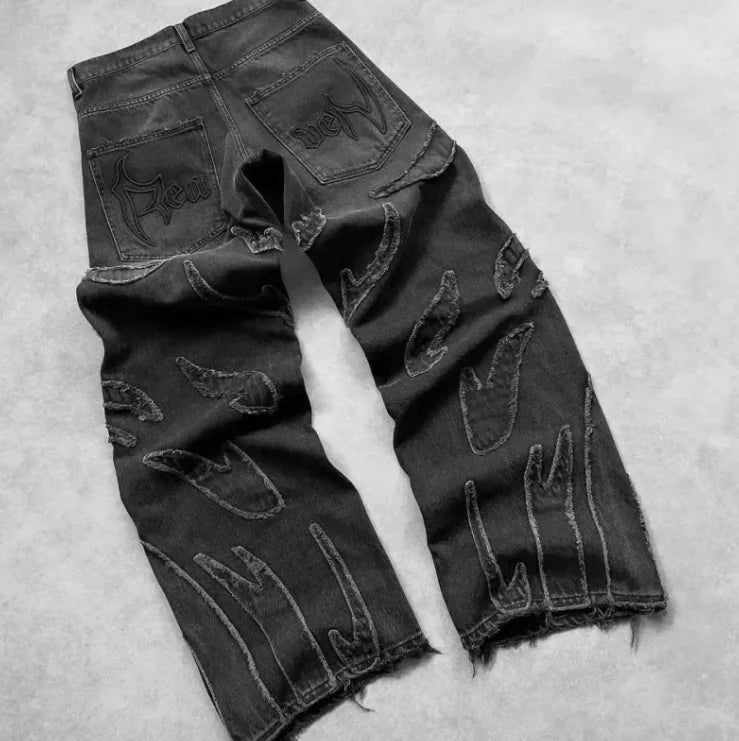 Black Flame Denim Jeans