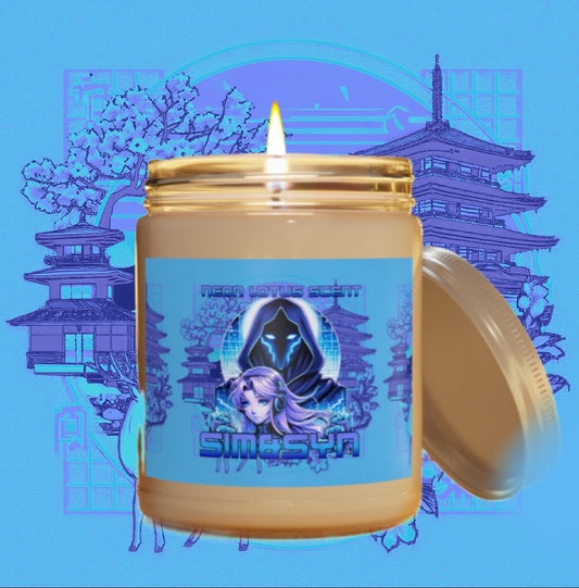 Neon Lotus Candle